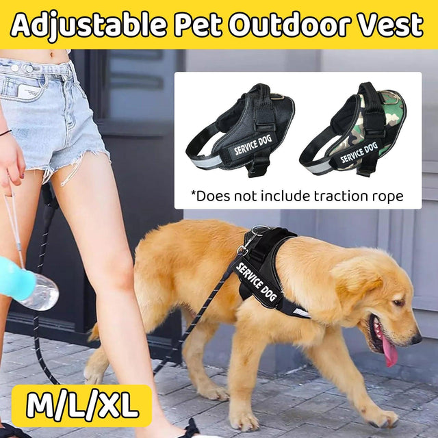 Adjustable dog vest with reflective strips, durable and breathable, perfect for medium and large dogs