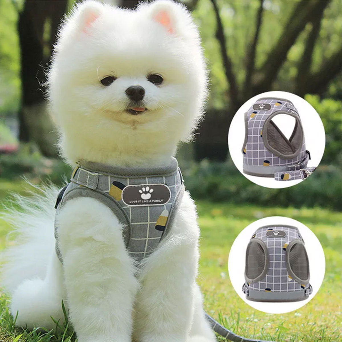 Adjustable Mesh Pet Vest Harness & Leash Cat Dog Kitten Walk Collar