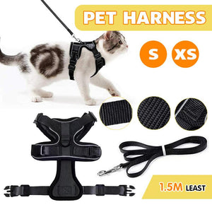 Cat Reflective Vest Harness Black XS/S