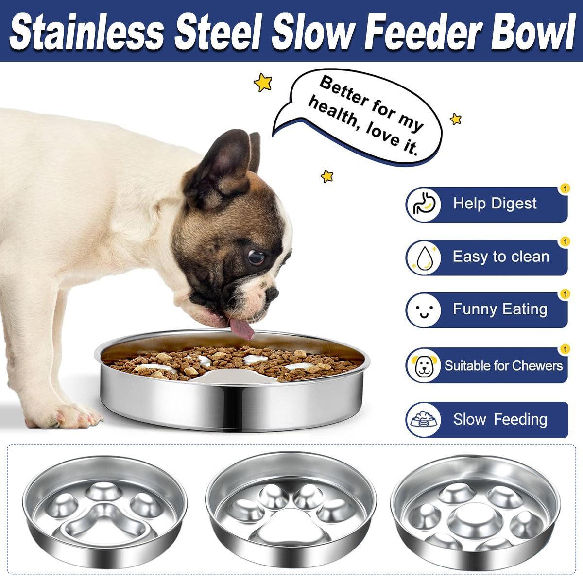 Cat Dog Pet Slow Food Bowl Non-Slip Feeding Dish for Cats Dogs Puppy Food Bowl