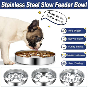 Cat Dog Pet Slow Food Bowl Non-Slip Feeding Dish for Cats Dogs Puppy Food Bowl