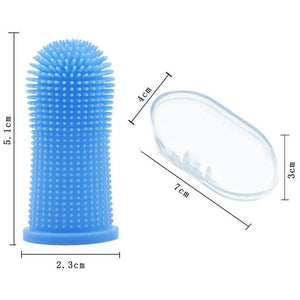 Super Soft Pet Finger Toothbrush Sky Blue