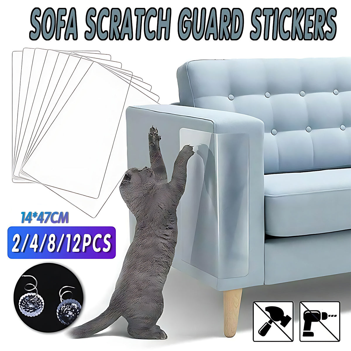 2/4/8/12pcs Couch Protectors for Cats