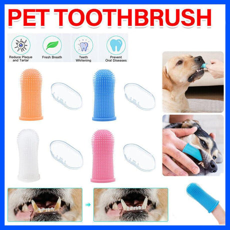 Super Soft Pet Finger Toothbrush Sky Blue