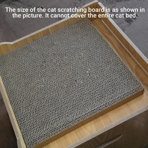 Eco-Friendly Cat Scratcher Lounge - Natural Wood & Corrugated Board