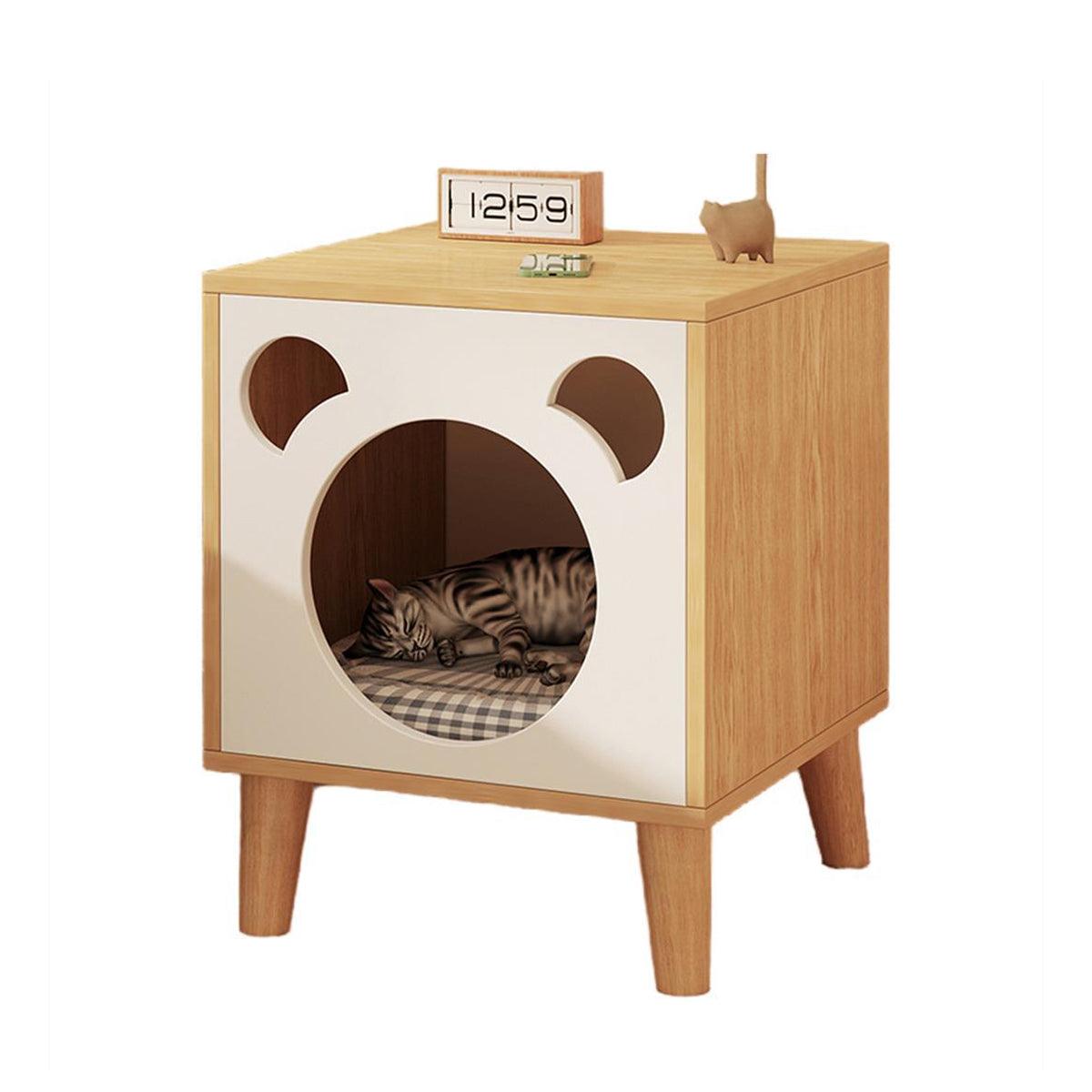 Multifunctional Cat Bedside Table Cozy Cat House and Nightstand