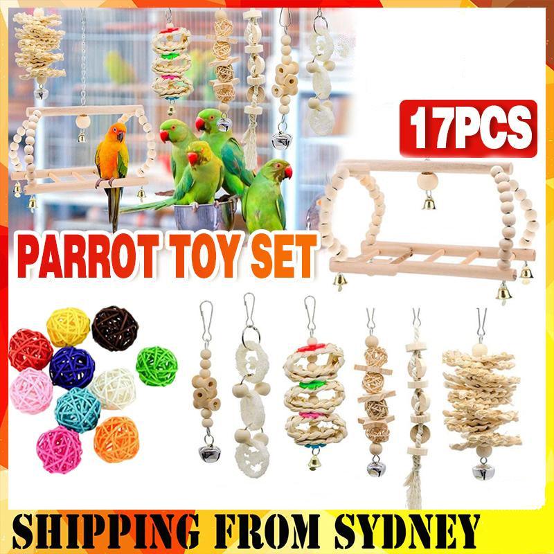 17PCS Bird Toys Swing Toys