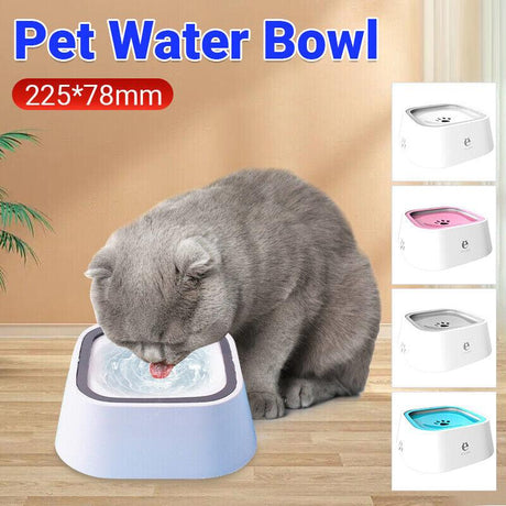 1.5L No-Spill Pet Dog Cat Water Bowl 4 Colours