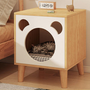 Multifunctional Cat Bedside Table Cozy Cat House and Nightstand