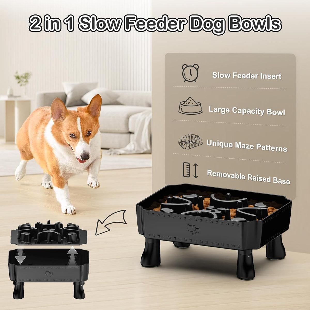 Elevated Slow Feeder Bowl for Pets Large Capacity & Anti-Slip Design