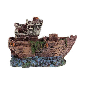 Aquarium Fish Tank Boat Ornament Pirate Ships Resin Landscape Underwater Decor