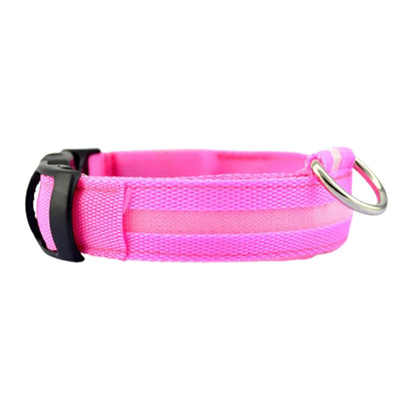 USB Rechargeable LED Dog Collar Nylon Glow Flashing Light Up Safety Pet Collars