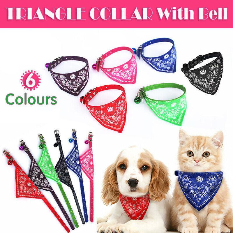 Leather Collar With Bandana Neck Scarf Designer Dog Collars 6 Colours