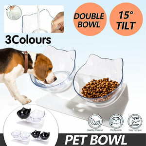 Pet Feeding Double Bowl With Bracket