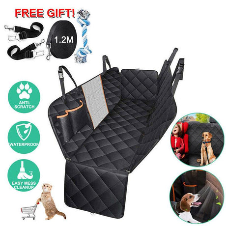 Premium waterproof Dog Seat Covers protecting a car's back seat