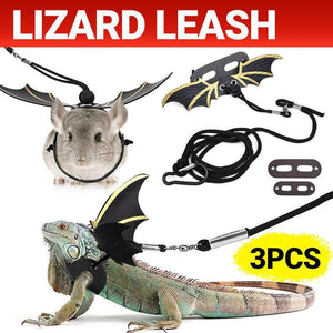 Adjustable Lizard Harness with Cool Leather Wings