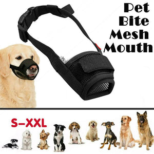 Adjustable Pet Dog Mask Black 5 Sizes