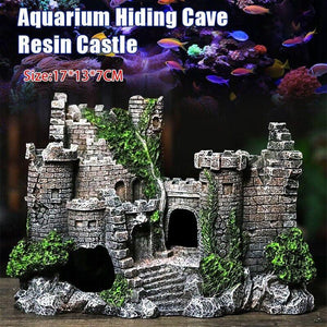 Aquarium Rocks Ancient Castle Tower Aquarium Ornament 17*6*13cm