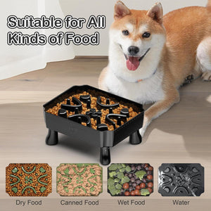 Elevated Slow Feeder Bowl for Pets Large Capacity & Anti-Slip Design