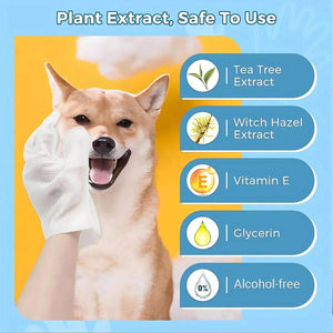 Cat Dog Cleaning Gloves Wipes Fur Disposable Glove Wipes Face Washing Grooming