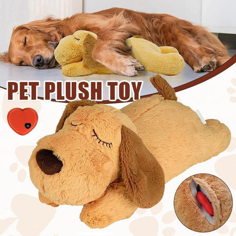 Plush Dog Toy with Heartbeat Simulation