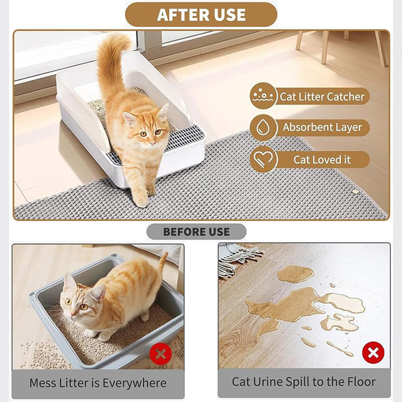 Double-Layer Cat Litter Mat Waterproof Non-Slip & Easy to Clean