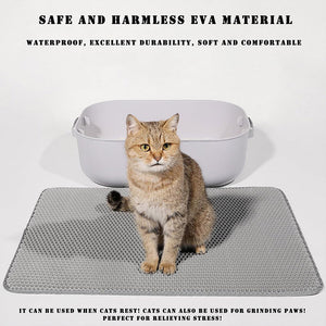 Double-Layer Cat Litter Mat Waterproof Non-Slip & Easy to Clean