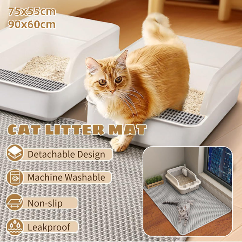 Double-Layer Cat Litter Mat Waterproof Non-Slip & Easy to Clean