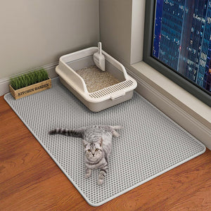 Double-Layer Cat Litter Mat Waterproof Non-Slip & Easy to Clean