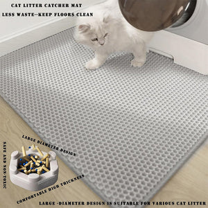 Double-Layer Cat Litter Mat Waterproof Non-Slip & Easy to Clean