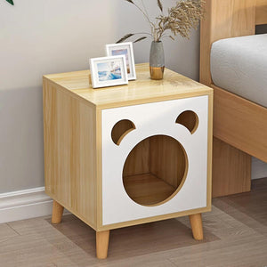 Multifunctional Cat Bedside Table Cozy Cat House and Nightstand