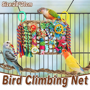 Bird Parrot Cage Toy Colourful Rattan Balls Puzzle Net Bird Supplies