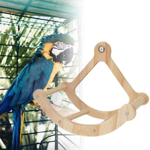 Wooden Parrot Exercise Wheel Silent & Durable Bird Cage Toy