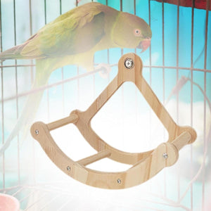 Wooden Parrot Exercise Wheel Silent & Durable Bird Cage Toy