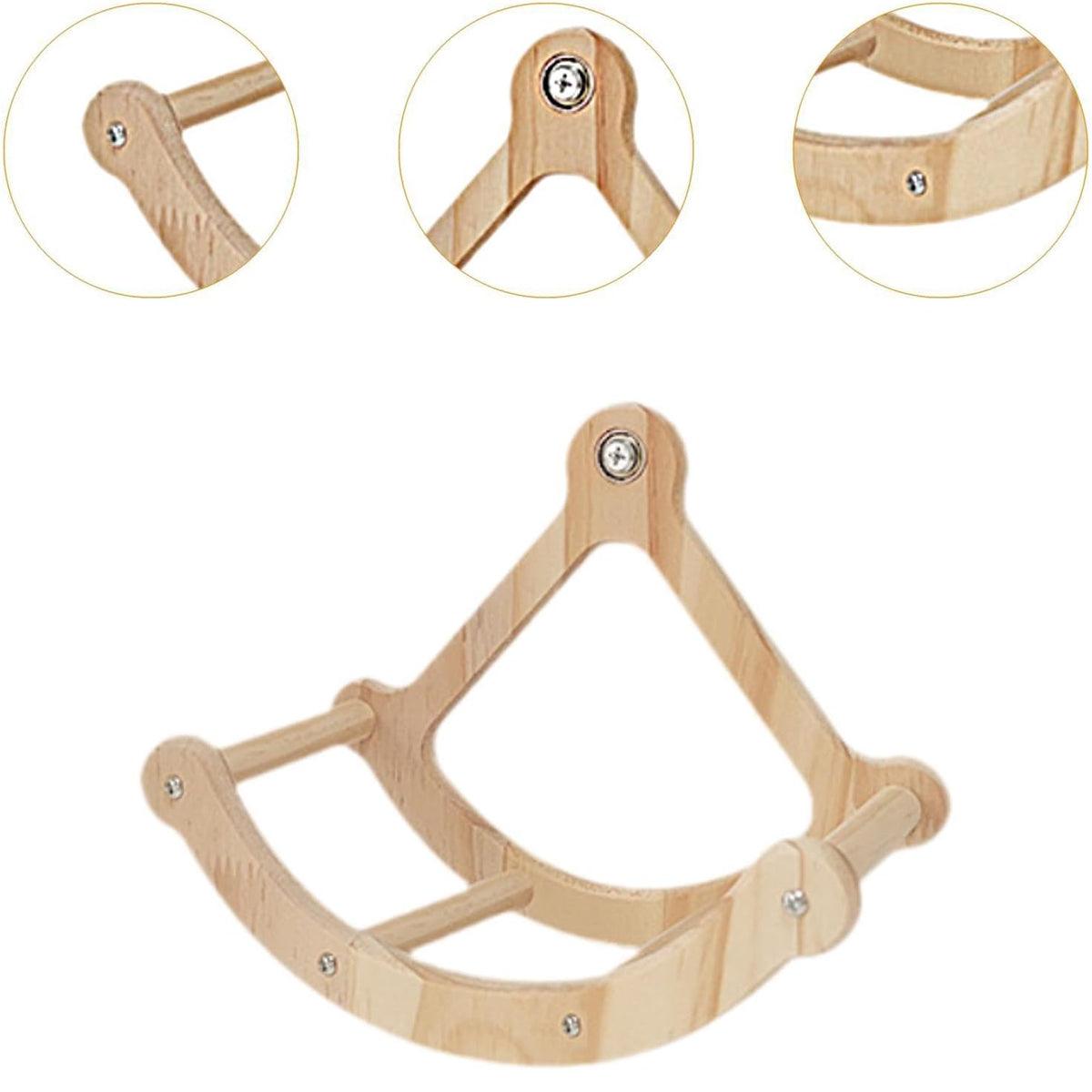 Wooden Parrot Exercise Wheel Silent & Durable Bird Cage Toy