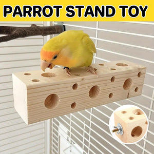 Parrot Stand Toy for Bird Cage Durable Pine Wood Perch for Exercise and Play