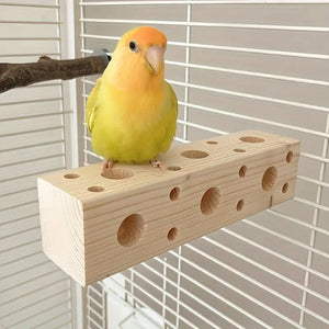 Parrot Stand Toy for Bird Cage Durable Pine Wood Perch for Exercise and Play