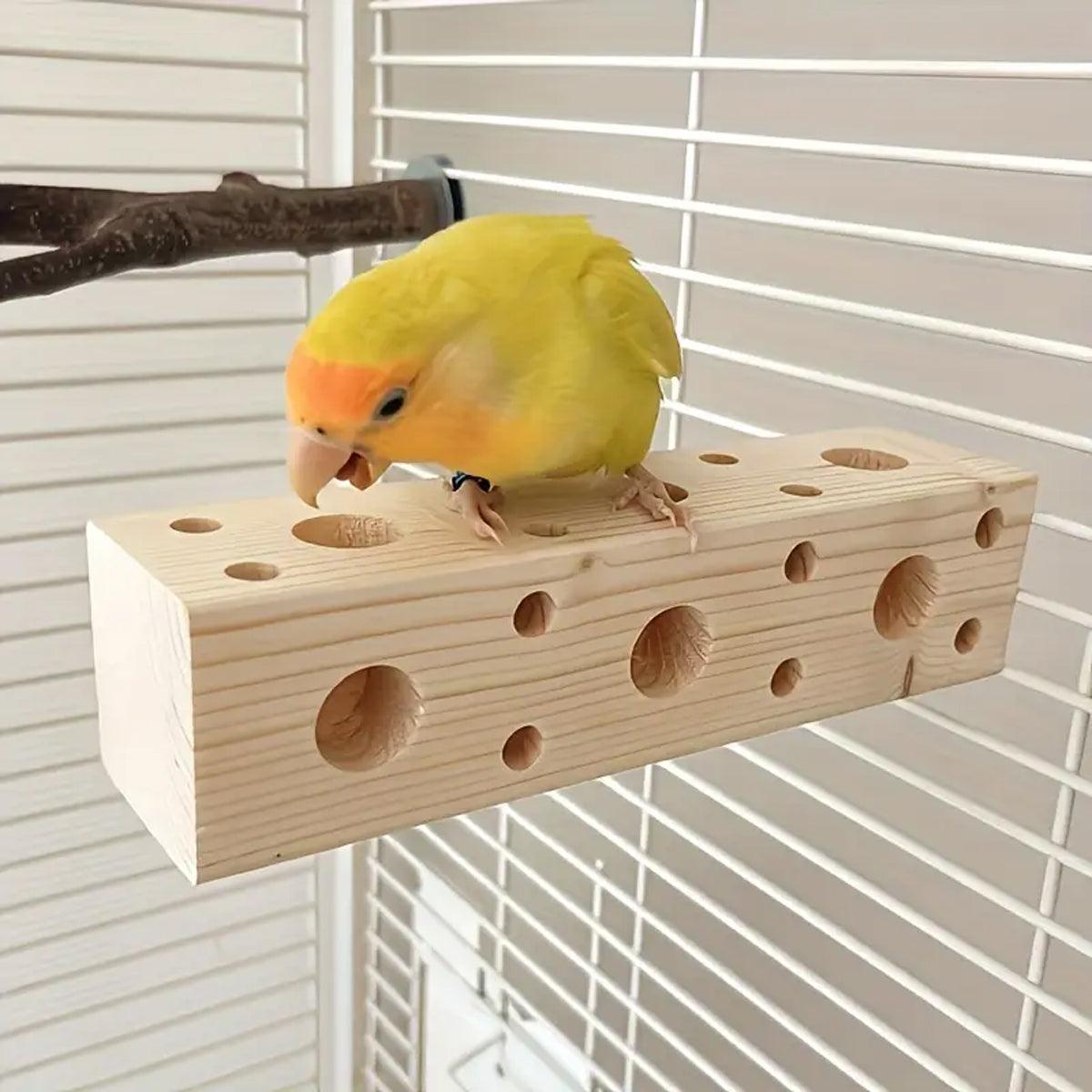 Parrot Stand Toy for Bird Cage Durable Pine Wood Perch for Exercise and Play