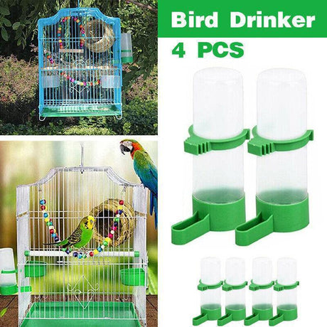 4-Piece Set Bird Water Feeder and Food Feeder for Bird Cages