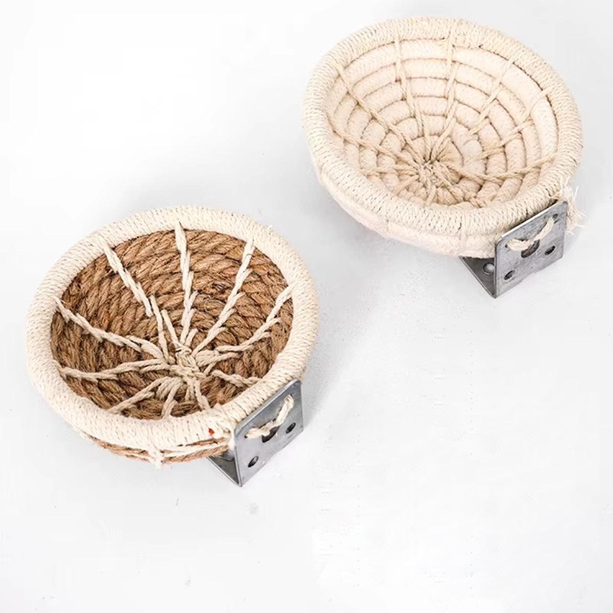 Handwoven Bird Nest for Small Birds Natural Cotton & Hemp Rope Shelter