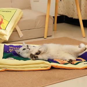 Cat Book Cat Mat Foldable Cat Nest Pet Sleeping Mat Cat Toy Fun Flip Pet Nest