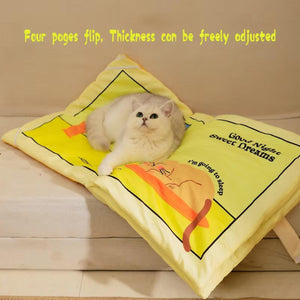 Cat Book Cat Mat Foldable Cat Nest Pet Sleeping Mat Cat Toy Fun Flip Pet Nest