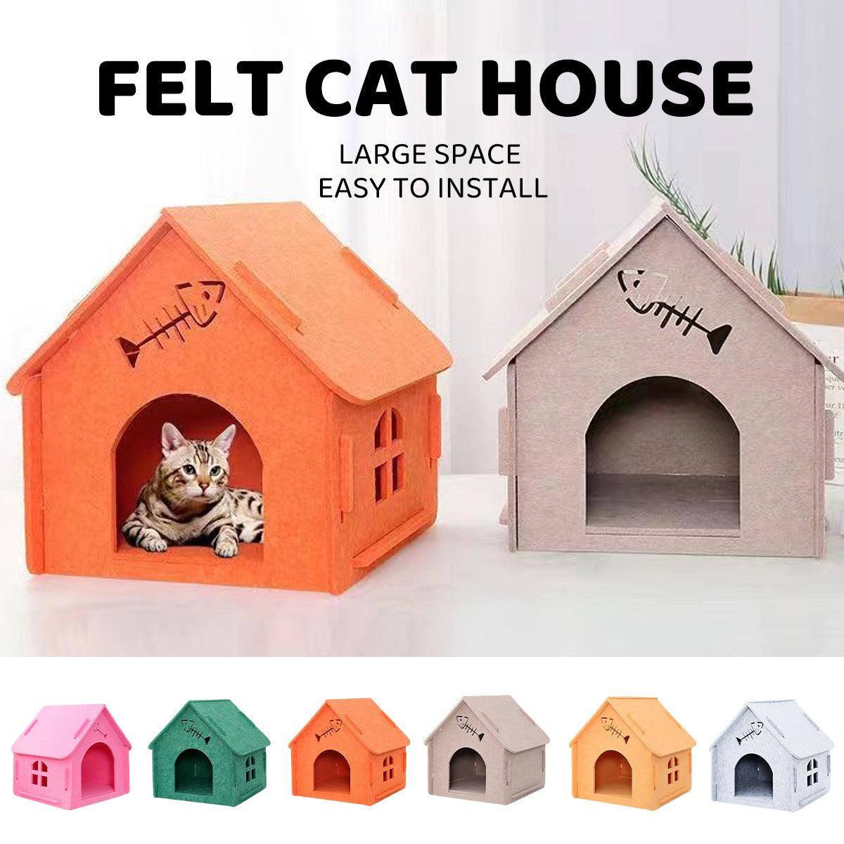 Cat Nest Eco-friendly Universal Removable Semi-enclosed Felt Cat House