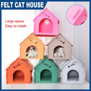 Cat Nest Eco-friendly Universal Removable Semi-enclosed Felt Cat House