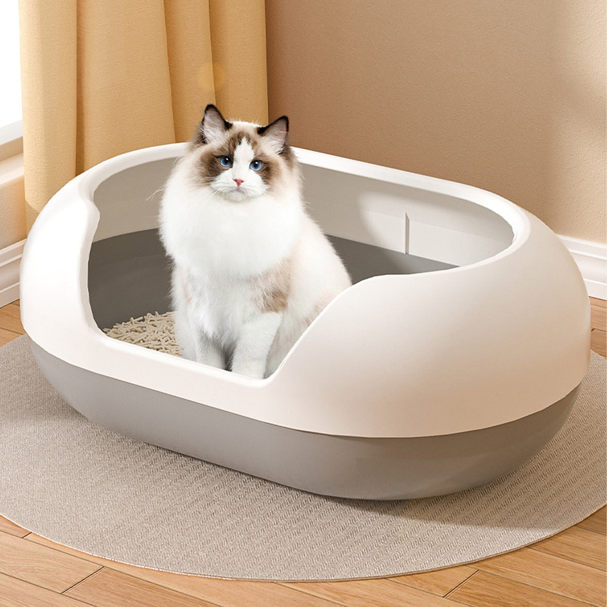 Large Cat Litter Box with Side Door Easy Access & Durable Design