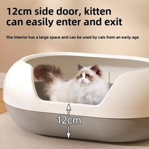 Large Cat Litter Box with Side Door Easy Access & Durable Design