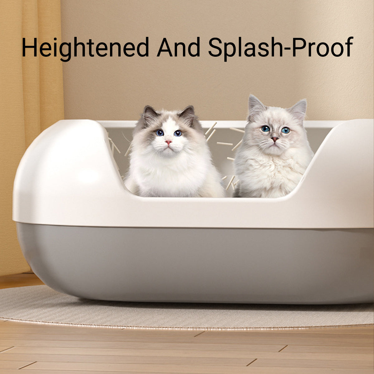 Large Cat Litter Box with Side Door Easy Access & Durable Design