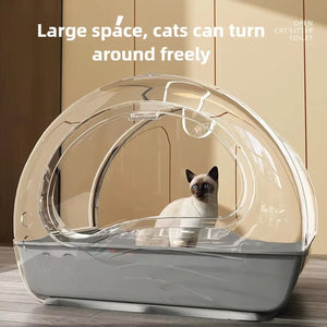 Spacious & Hygienic Enclosed Cat Litter Box with Drawer for Easy Cleaning