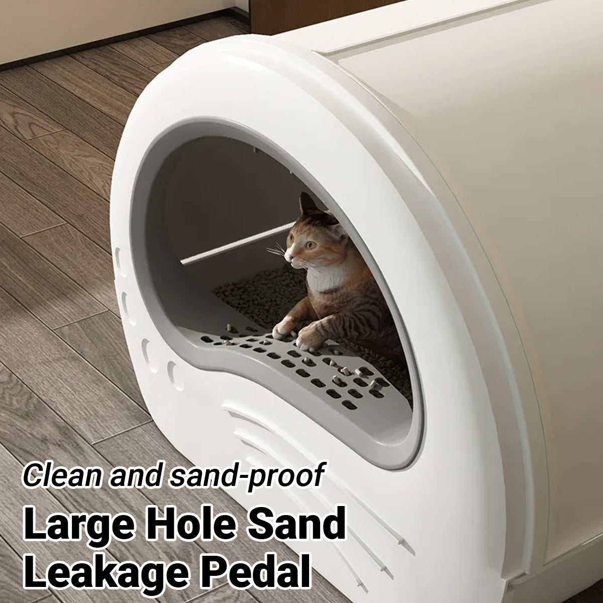 Spacious & Hygienic Enclosed Cat Litter Box with Drawer for Easy Cleaning