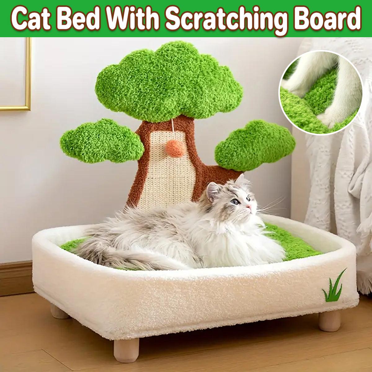 Pine Tree Shape Cat Scratching Board Wear-Resistant Removable Washable Cat Bed